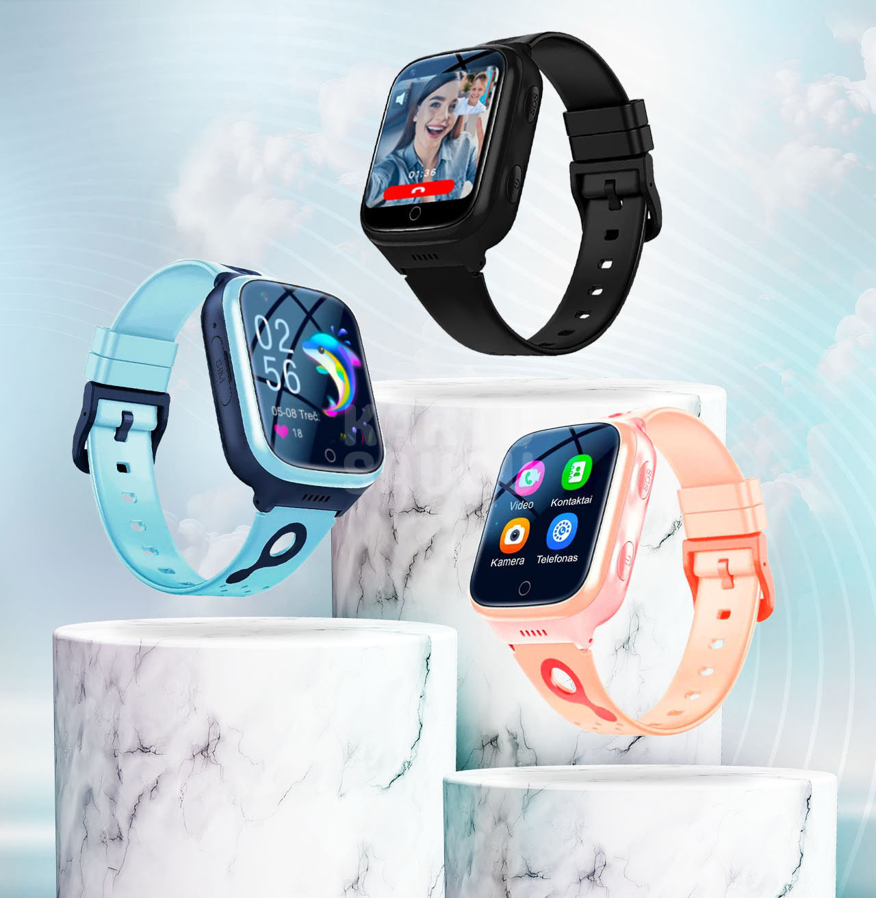 KartuSaugu™ Smart Išmanusis Laikrodis Vaikams su Vietos Sekimu, Kamera, Skambučiais ir Daugiau