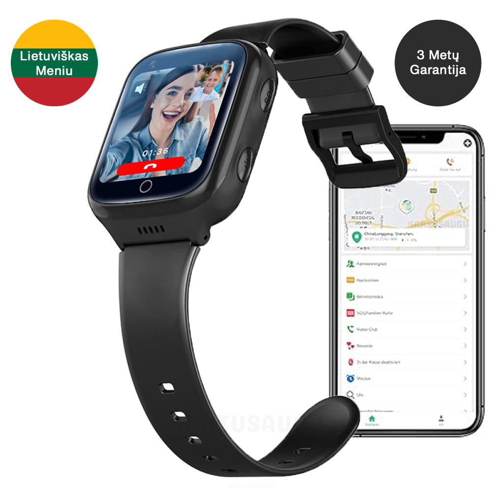 KartuSaugu™ Smart Išmanusis Laikrodis Vaikams su Vietos Sekimu, Kamera, Skambučiais ir Daugiau