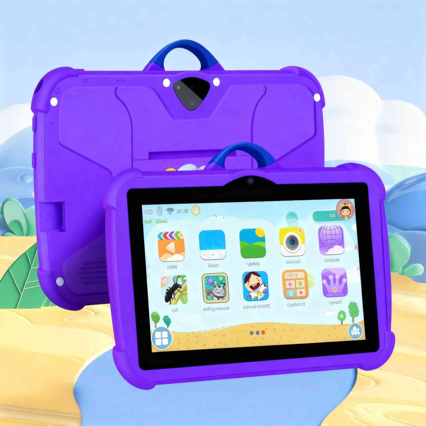 KartuSaugu™ Planšetinis Kompiuteris Vaikams su Mokomaisiais Žaidimais, Tėvų Kontrole, Smūgiams Atsparia Konstrukcija ir Daugiau